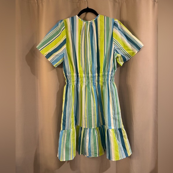 Lark + Grey Striped Short Sleeve Dress - Picture 2 of 6